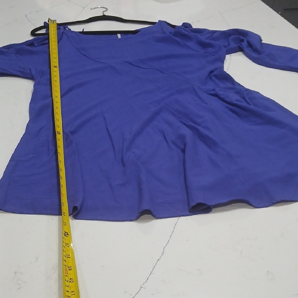 Free People Vibrant Purple Asimetric Long Sleeve Dress Sz L GENTLE USED - Picture 6 of 8